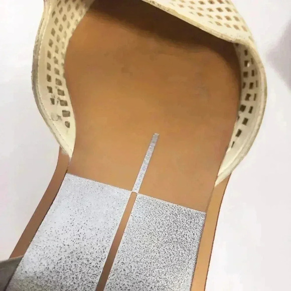 Dolce Vita Laynie D'Orsay Cream Leather Pointed Toe Flats Sandal Size 7.5 - Picture 10 of 12